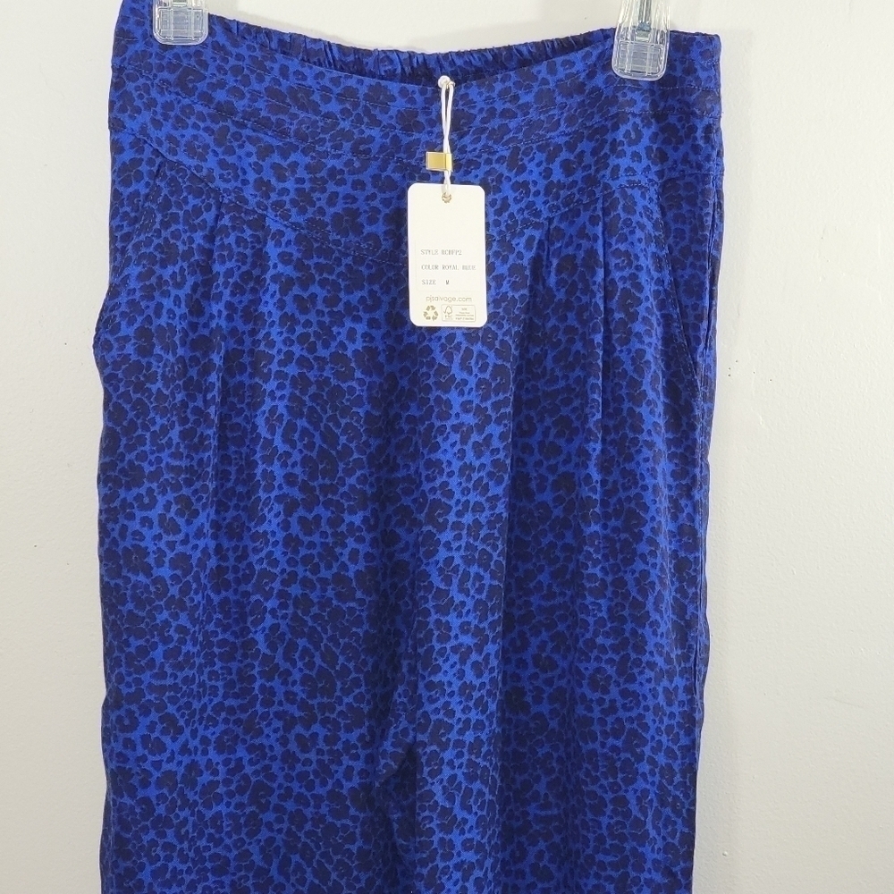 PJ Salvage Blueberry Fields Leopard Print Rayon Lounge Pants Joggers Boho Pajama